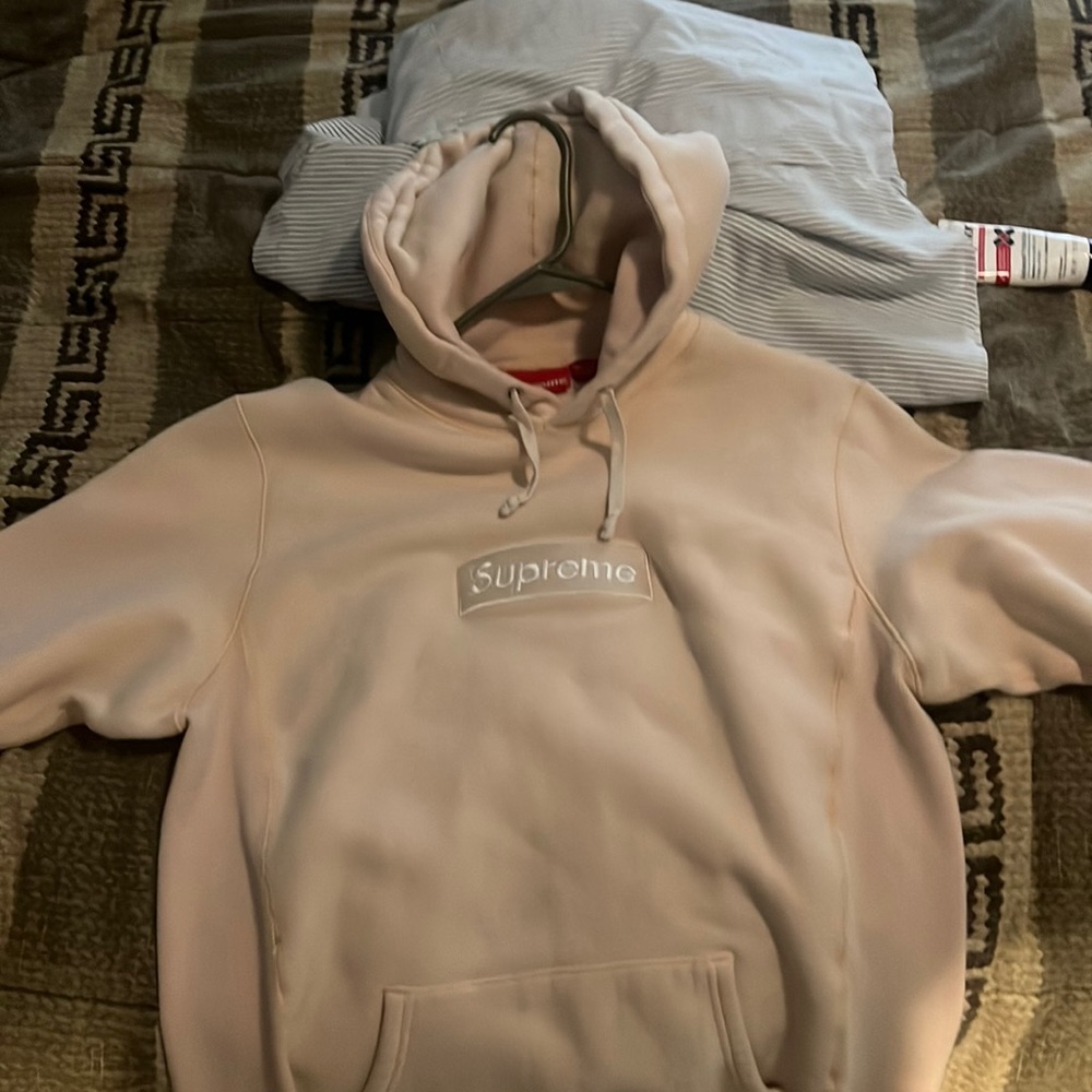 Supreme hoodie peach color